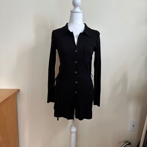 Black Button-Up Knit long cardigans
